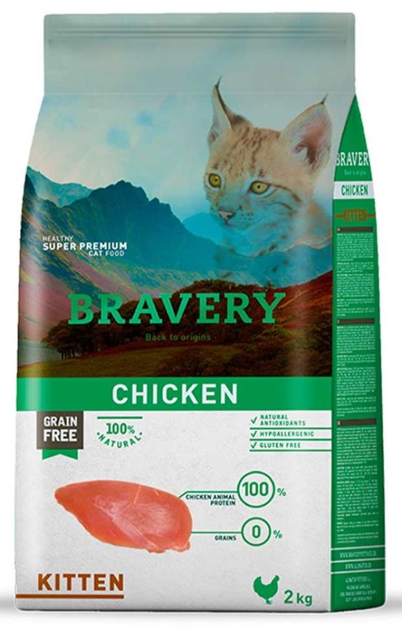 Bravery Cat Kitten Chicken з куркою