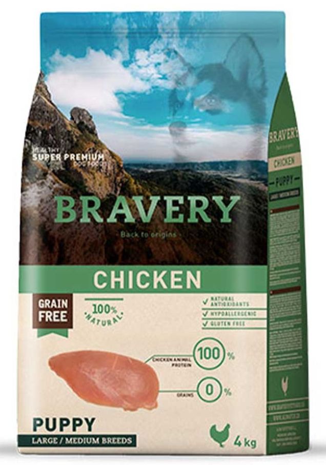 Bravery Dog Chicken Puppy Large/Medium з куркою
