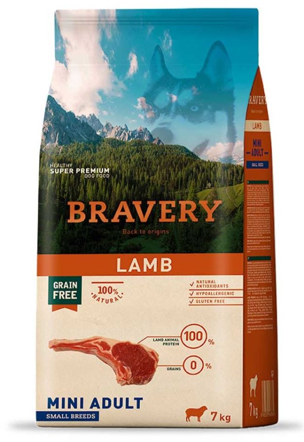 Bravery Dog Lamb Mini Adult, з ягням