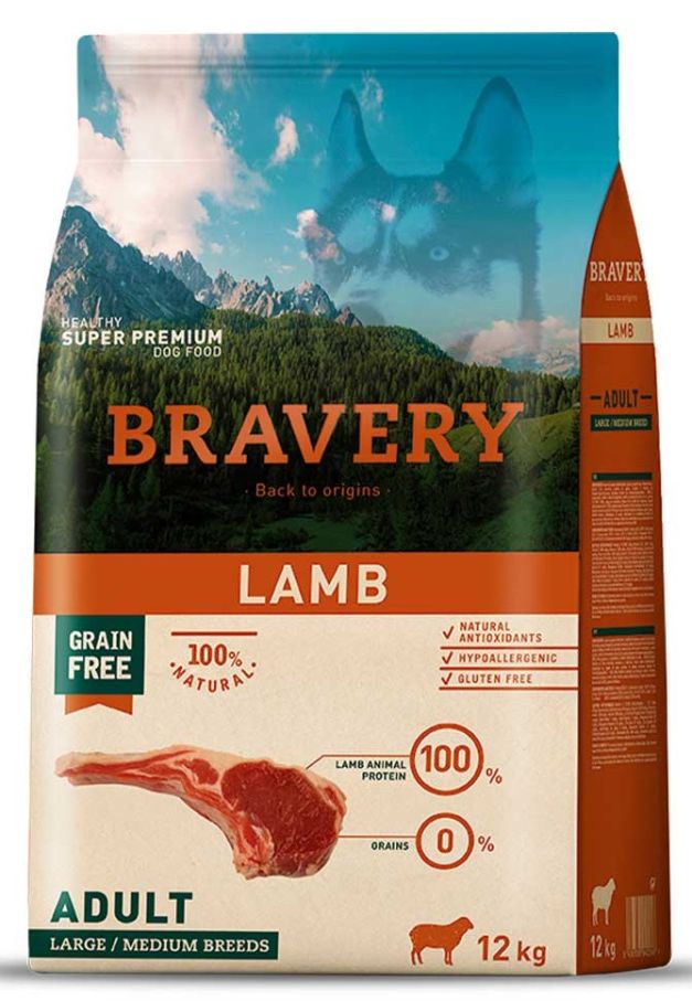 Bravery Dog Lamb Large & Medium Adult, з ягням