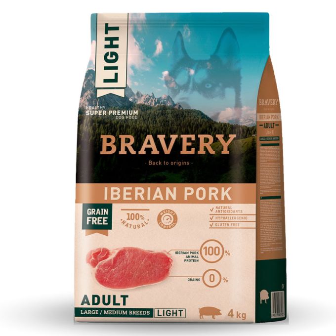 Bravery Iberian Pork Large/Medium Adult Light, з іберійською свининою