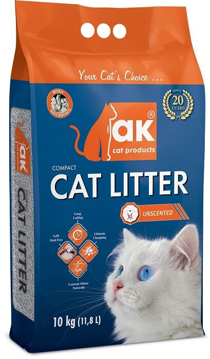 AK Cat Products Compact Cat Litter Unscented бентоніт без запаху