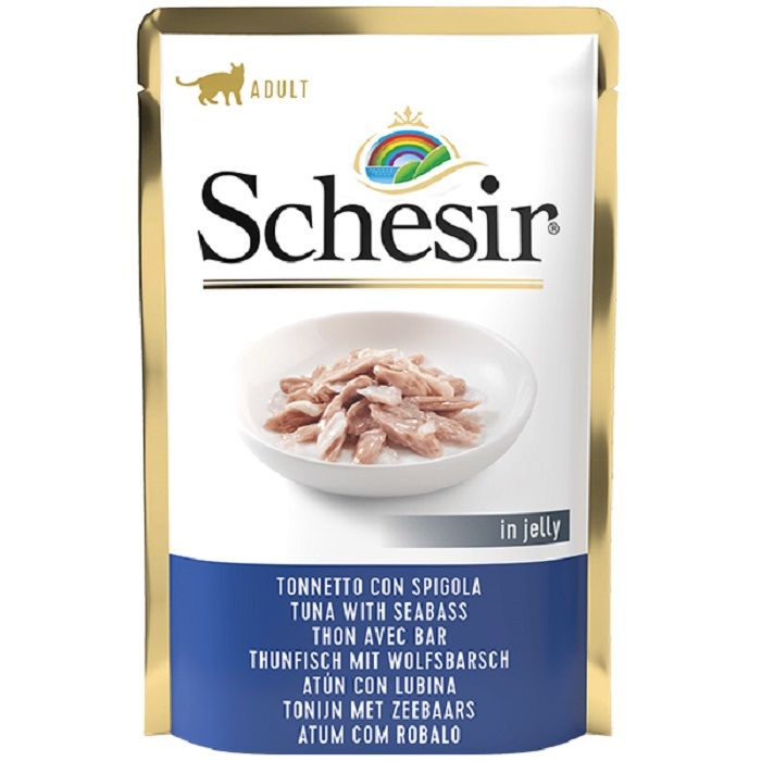 Schesir Cat Adult Tuna Seabass Wet, тунець з морським окунем