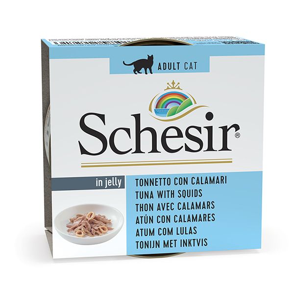 Schesir Cat Adult Tuna Squid Wet, тунець з кальмаром