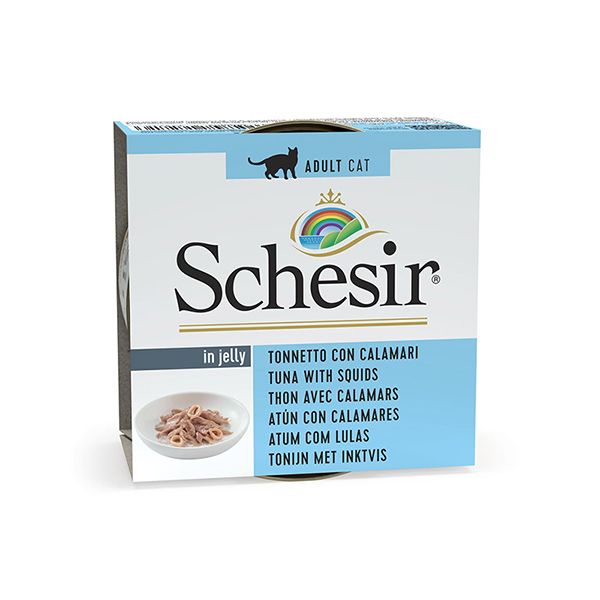 Schesir Cat Adult Tuna Squid Wet, тунець з кальмаром