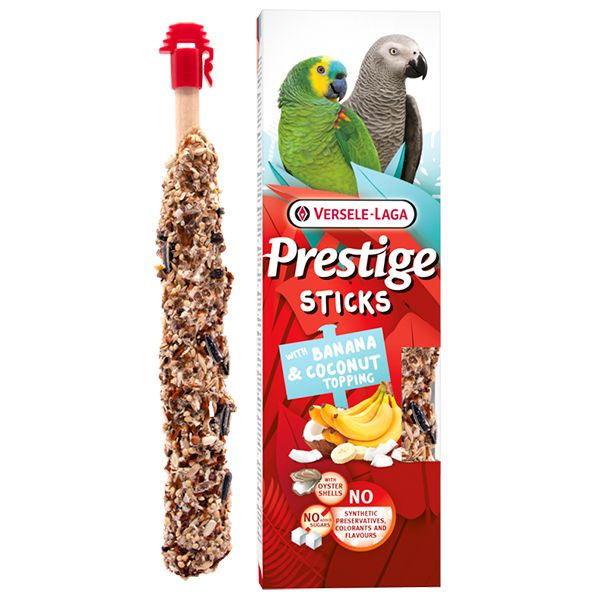 Versele-Laga Prestige Sticks Parrots Banana & Coconut topping, Банан та кокос