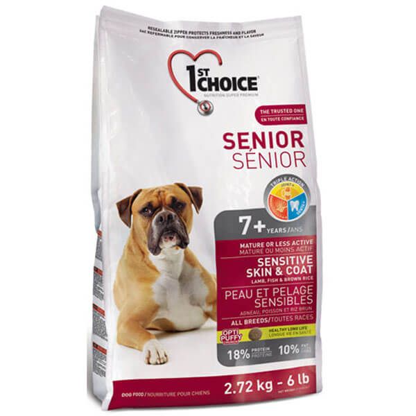 1st Choice Dog Senior Sensitive Skin Coat Lamb & Fish, з ягням та рибою