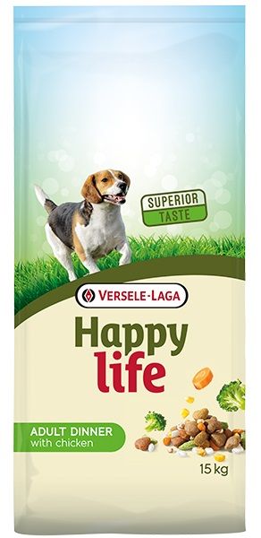 Happy Life Dog Adult All Breeds Dinner Chicken, з куркою