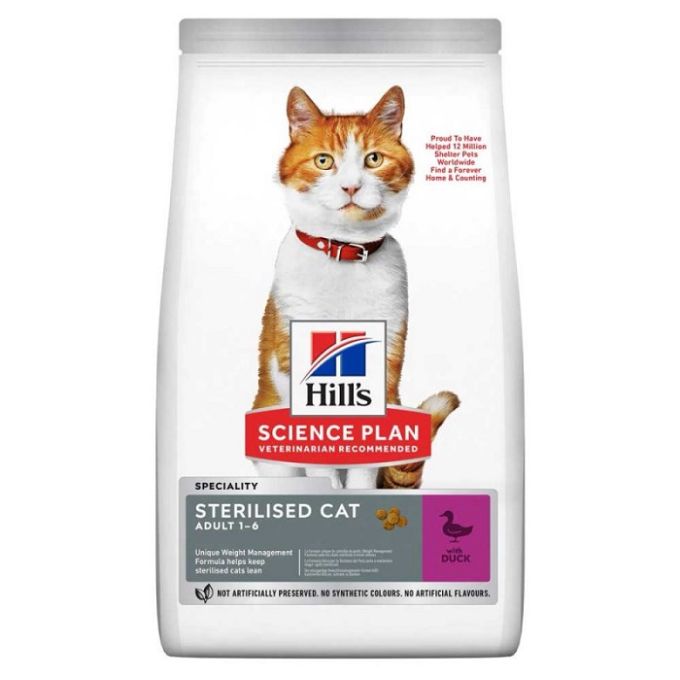 Hills Cat Science Plan Feline Adult Sterilised Duck, з качкою