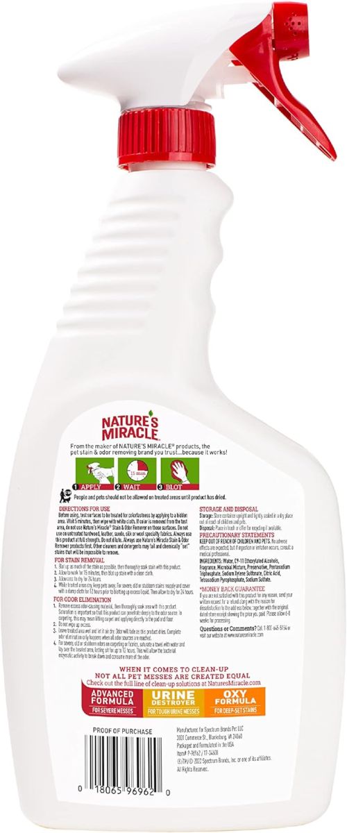 8in1 Nature's Miracle Dog Stain and Odor Remover Spray для усунення плям та запахів від собак