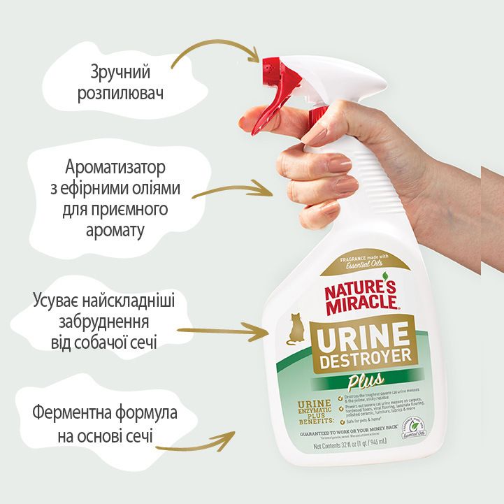 8in1 Nature's Miracle Cat Urine Destroyer Pour для усунення запахів сечі котів