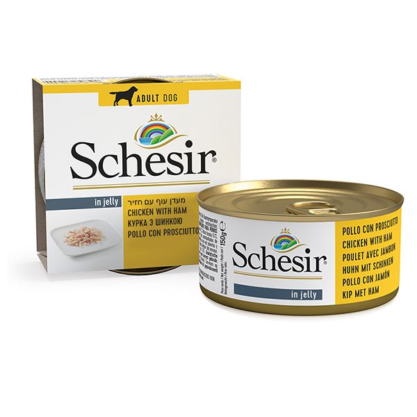 Schesir Dog Adult Chicken Ham Wet, курка з шинкою