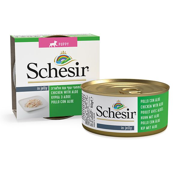 Schesir Dog Puppy Chicken Aloe Wet, для цуценят курка з алое
