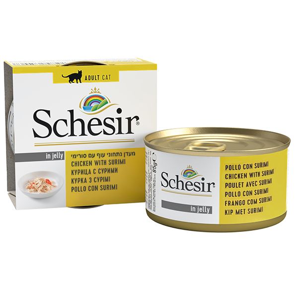 Schesir Cat Adult Chicken Surimi Wet, курка з сурімі в желе