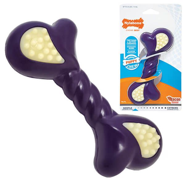 Nylabone Puppy Chew Double Action для цуценят, смак бекону