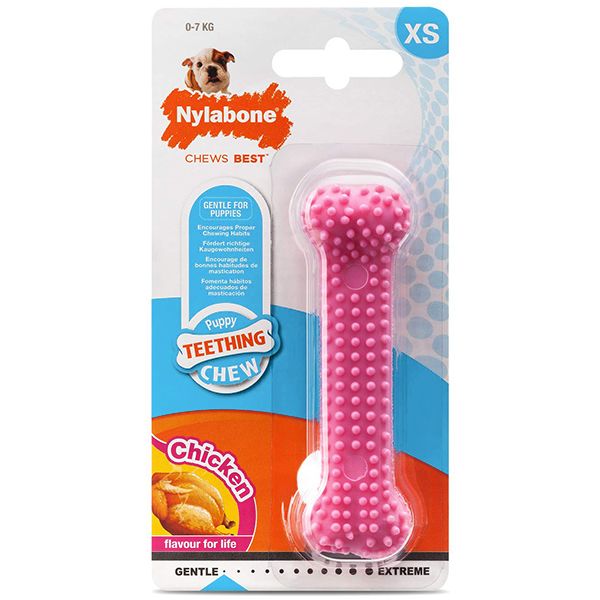 Nylabone Puppy Chew Dental Bone жувальна кістка для цуценят, смак курки