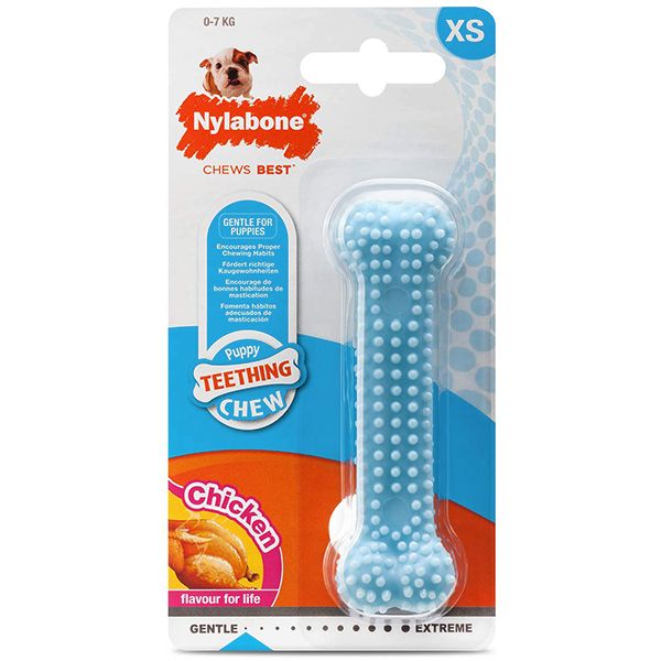 Nylabone Puppy Chew Dental Bone жувальна кістка для цуценят, смак курки