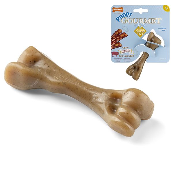 Nylabone Gourmet Puppy Femur Bacon Кістка жувальна для цуценят, смак бекону