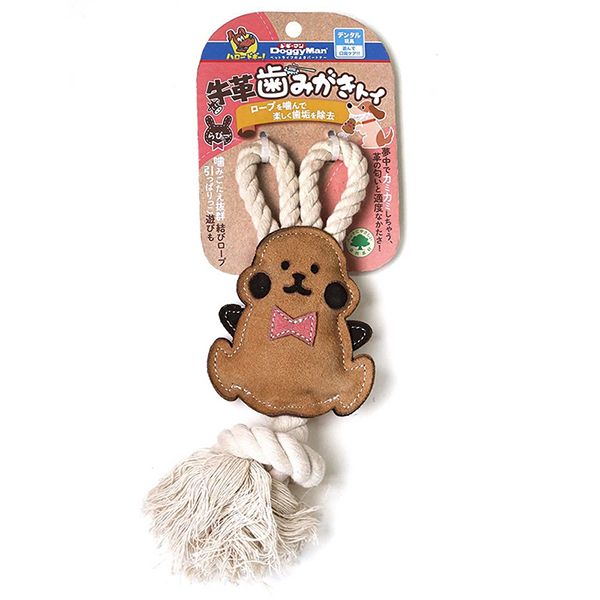 DoggyMan Leather Rabbit with Rope Кролик шкіряний з канатом