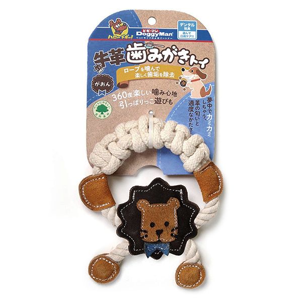 DoggyMan Leather Lion with Rope Лев шкіряний з канатом