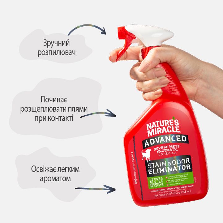 8in1 Natures Miracle Advanced Stain Odor Eliminator Знищувач плям і запахів з посиленою формулою для собак