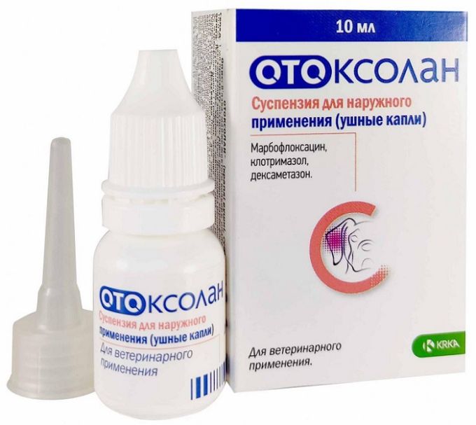 KRKA Отоксолан Вушні краплі для лікування отиту у собак