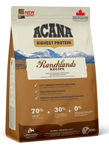 Acana Dog Regionals Ranchlands Recipe, з яловичиною, ягням та свининою