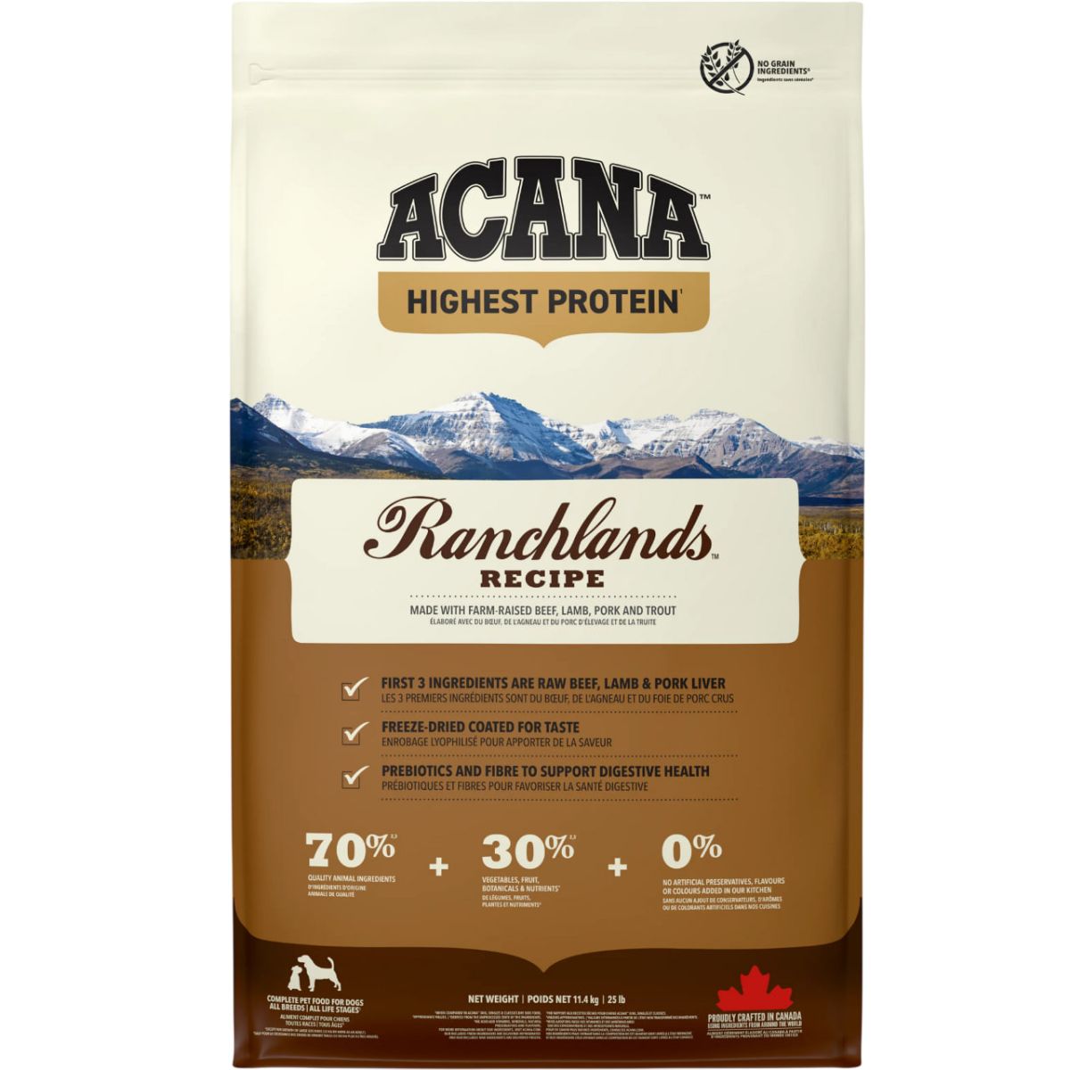 Acana Dog Regionals Ranchlands Recipe, з яловичиною, ягням та свининою