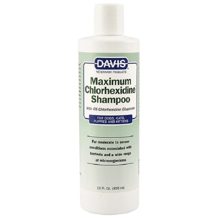 Davis Maximum Chlorhexidine Shampoo Шампунь для собак і котів з бактеріальними захворюваннями шкіри та шерсті