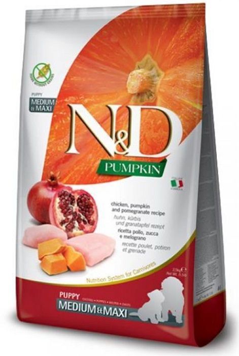 Farmina N&D (Pumpkin) Grain Free Chicken & Pomegranate Adult Medium & Maxi, з куркою та гранатом