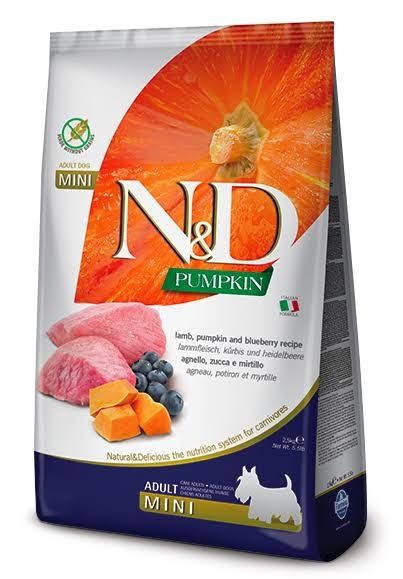 Farmina N&D (Pumpkin) Grain Free Lamb & Blueberry Adult Mini, з ягням та чорницею