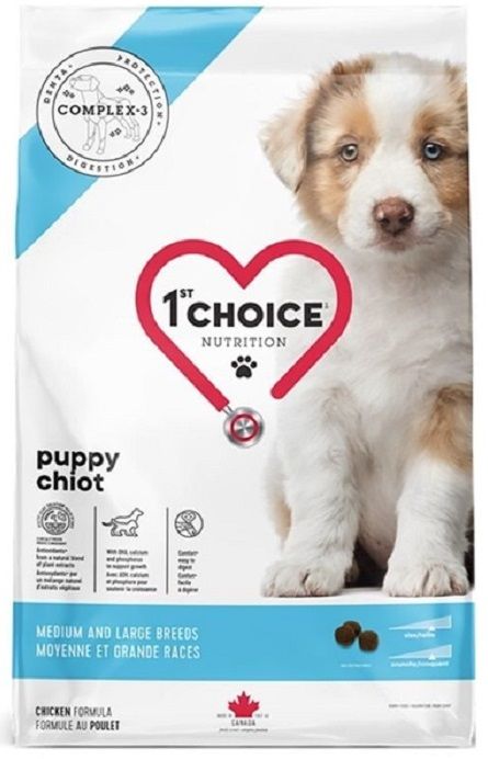 1st Choice Dog Puppy Medium Large Chicken, з куркою
