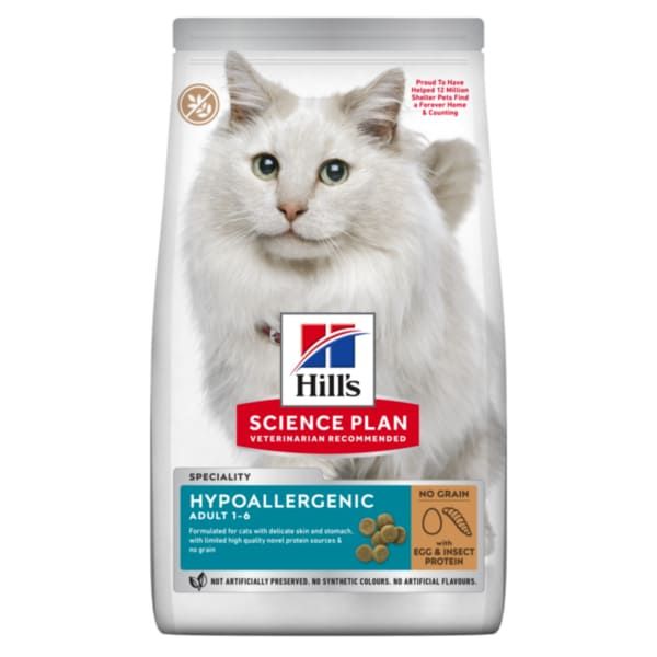 Hill's Science Plan Feline Adult Hypoallergenic, з яєчним білком і протеїном комах