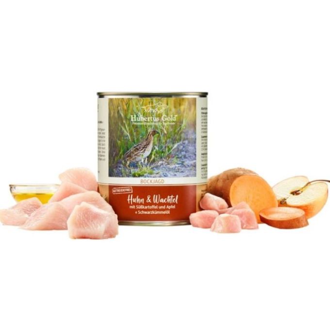 Hubertus Gold Huhn & Wachtel Курка та перепілка з бататом, яблуком та олією чорного кмину