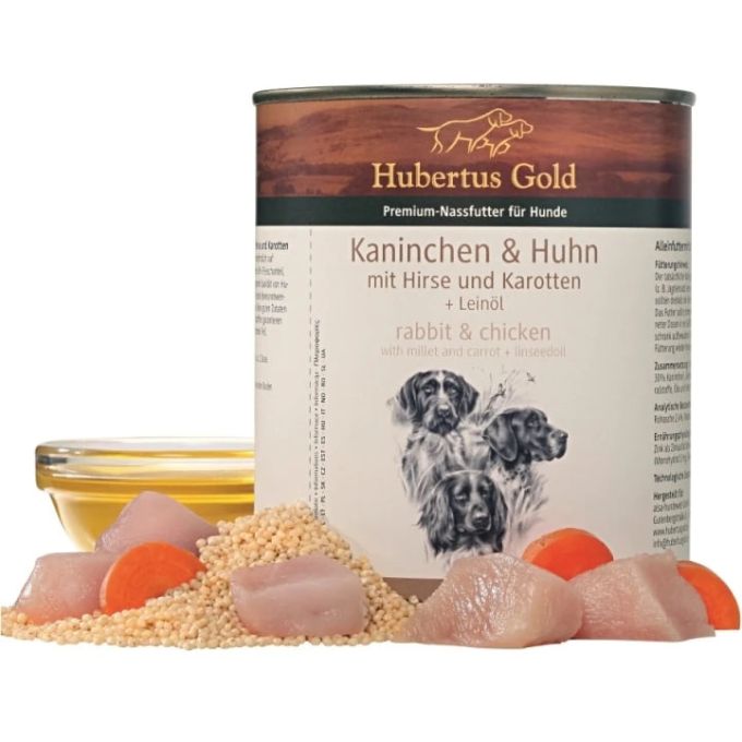 Hubertus Gold Kaninchen & Huhn для собак, кролик і курка з просом та морквою