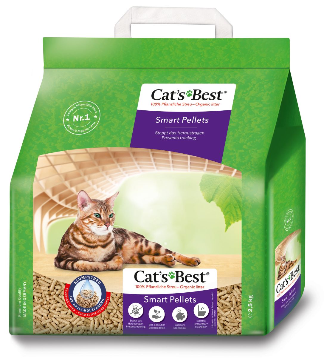 Cat's Best Nature Gold (Smart Pellets) Дерев'яний грудкуючий наповнювач для котячого туалету