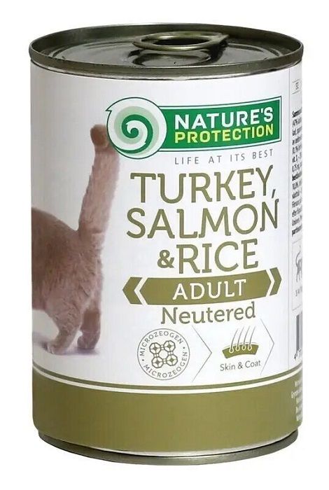 Natures Protection Cat Adult Neutered Turkey Salmon Rice Pate, Індичка з лососем