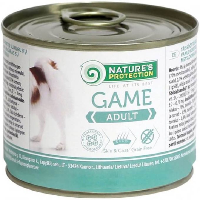 Natures Protection Dog Adult Game Wet, з дичиною