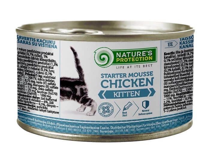 Natures Protection Cat Kitten Starter Chicken Mousse, з куркою