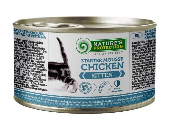 Natures Protection Cat Kitten Starter Chicken Mousse, з куркою
