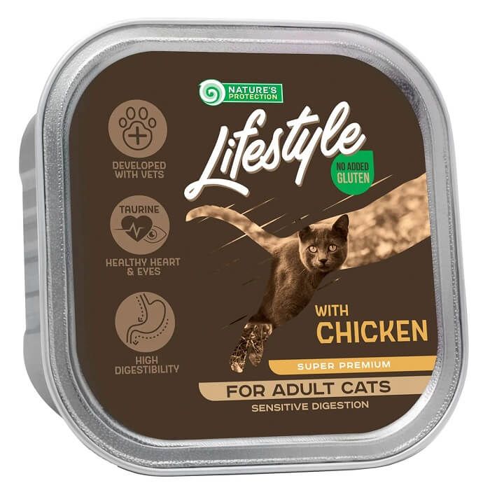 Natures Protection Lifestyle Cat Sensitive Digestion Chicken Pate,з куркою