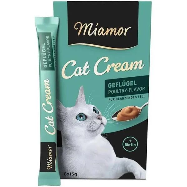 Miamor Cat Snack Biotin Cream Рідкі з біотином, Птиця