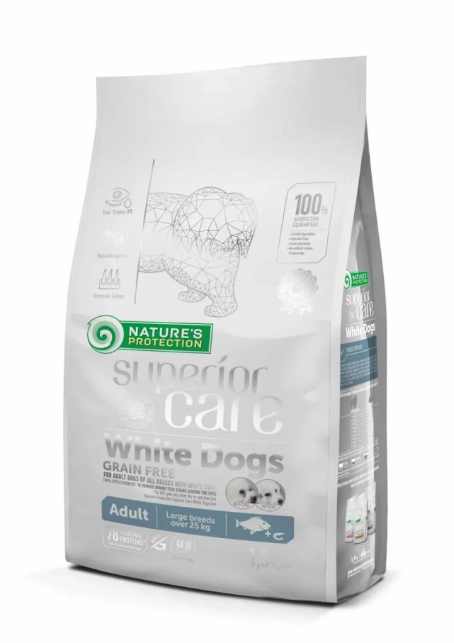 Natures Protection Dog Adult Superior Care Grain Free White Dogs White Fish Large Breeds з білою рибою