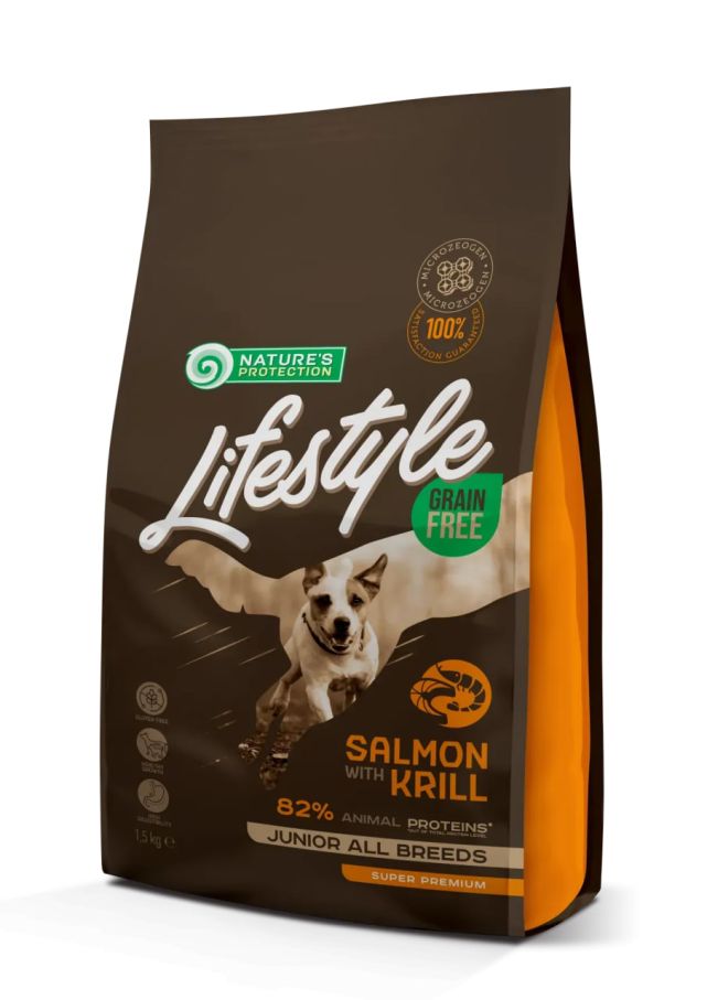 Nature's Protection Lifestyle Grain Free Salmon with Krill Juniors All Breeds беззерновий з лососем та крилем