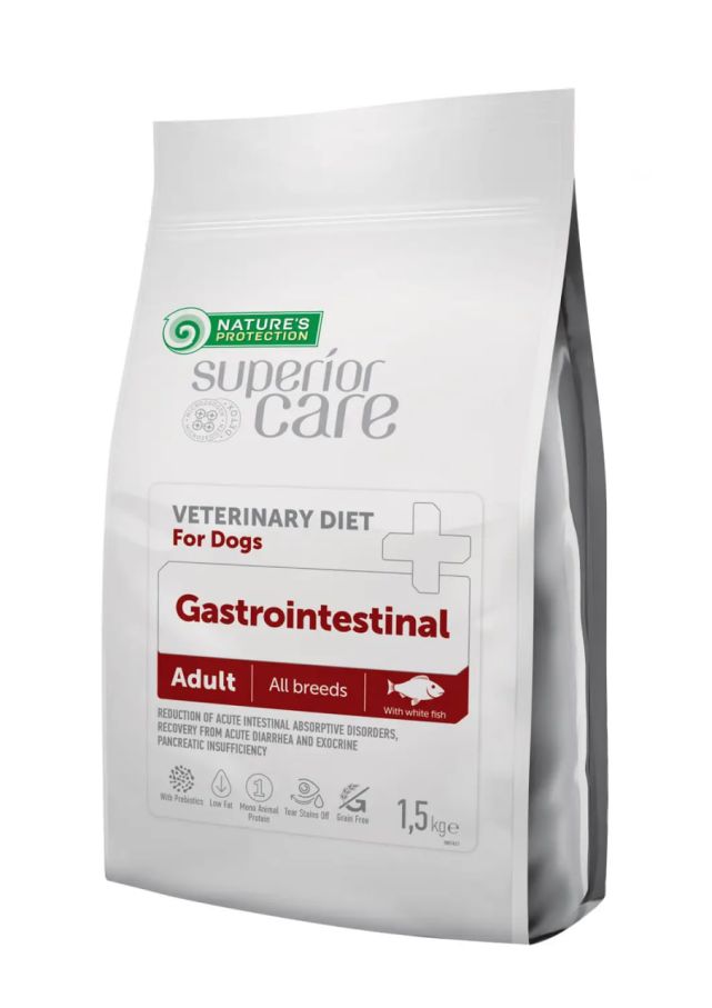 Nature's Protection Superior Care Veterinary Diet Gastrointestinal White Fish Adult All Breed Dogs, з білою рибою