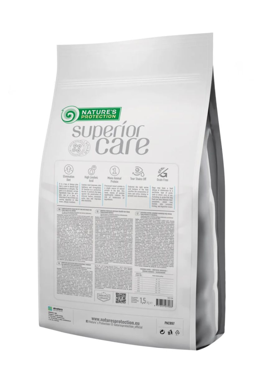 Nature's Protection Superior Care Veterinary Diet Hypoallergenic Insect Adult All Breed Dogs, з білком комах