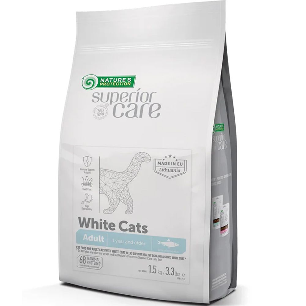 Natures Protection Superior Care White Cats Grain Free Herring, з оселедцем