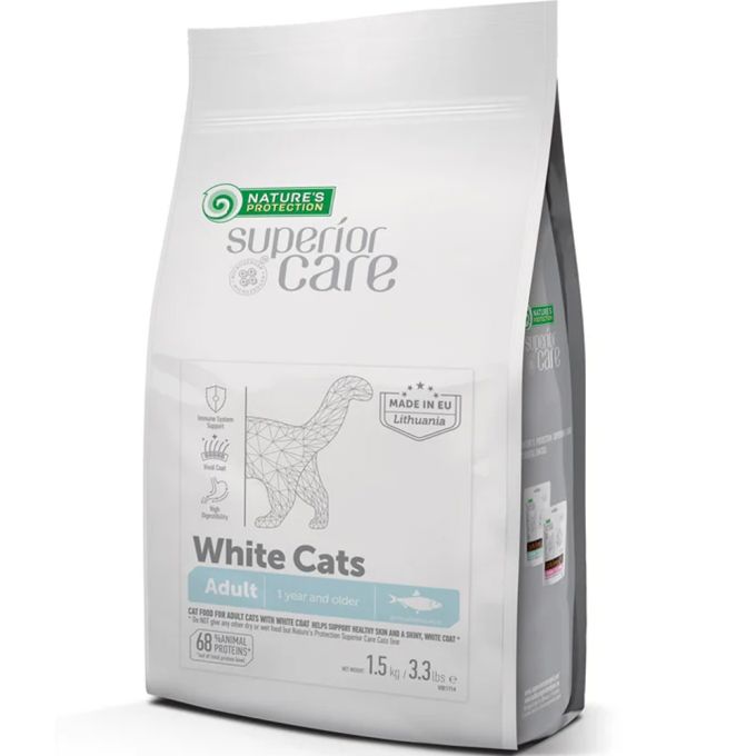 Natures Protection Superior Care White Cats Grain Free Herring, з оселедцем