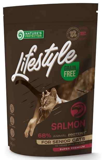 Natures Protection Lifestyle GF Cat Senior Salmon, з лососем