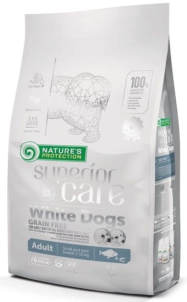 Natures Protection Dog Adult Superior Care Grain Free White Dogs Small Mini Breeds, беззерновий з білою рибою